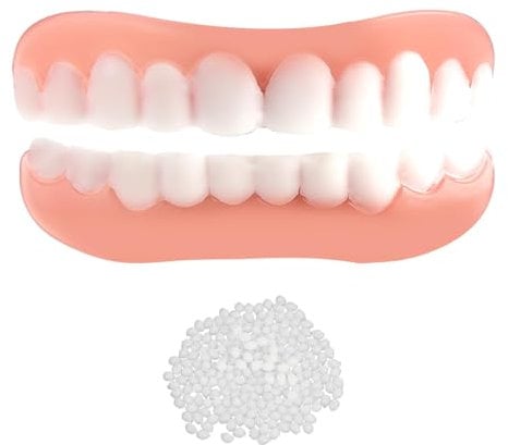 Faux Appareil Dentaire 1 Paire - Facette Dentaire À Poser Soi-Même Haut Et Bas, Prothèse Amovible Alternative Au Blanchiment Des Dents Pour Hommes Et Femmes