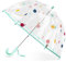 Kinder Regenschirm mit Kuppeldach Leichtes Niedliches Lustiges Design, Wind- und Regenschutzschirm,Stockschirm in Glockenform Transparent - Geschenke für Kinder (Grüne Punkt)