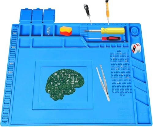 SVUPUE Soldering Mat, 45x30 cm Heat Resistant Silicone Work Mats, Soldering Work Mat with Scale and Screw Position for Soldering, from Mobile Electronics Repair, Smartphones, Watches