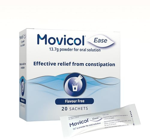 Movicol Ease Stick Sachets, geschmacksfrei, 20 Beutel, Verstopfungslinderung für Erwachsene, Abführmittel, lindert, hydratisiert, erweicht und hilft, die natürliche Darmbewegung wiederherzustellen