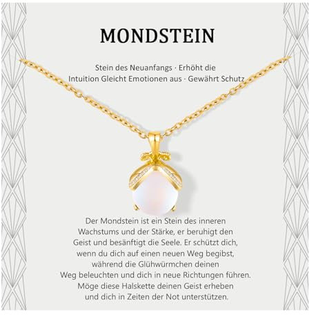 Lueaurra Geschenke für Frauen Halskette Glühwürmchen Mondstein Frau Idee Original Geschenk Teenager Mädchen Geschenke Weihnachten Geburtstagsgeschenk Geschenk für Mutter Tochter Schwester Freundin