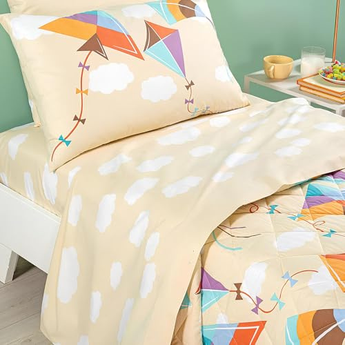 Bettwäsche für Einzelbett, aus Baumwolle, Art. Drachen (Gelb)