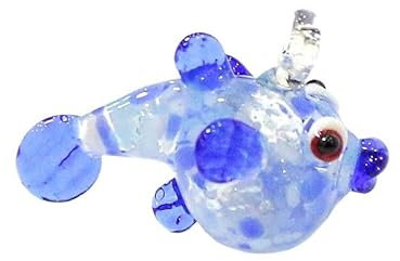 LiuliuBull 2 Stück süßer Kugelfisch-Anhänger aus Glas – Ozean-Meerestier-Anhänger for die DIY-Schmuckherstellung und Aquarium-Dekoration(G2328)