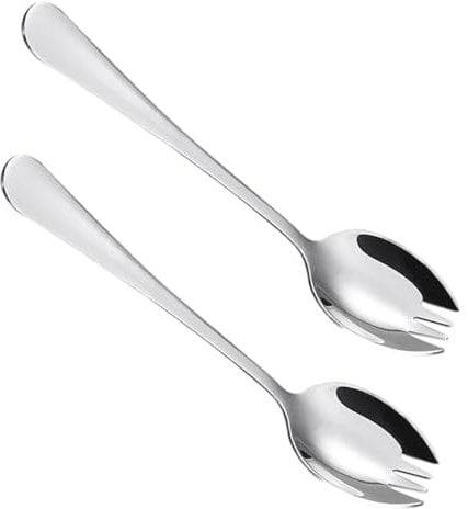 2 Pcs Stainless Steel Sporks – Long Handled, Multi-Purpose Fork & Spoon Combination, Ideal for Camping, Outdoor Dining, and Everyday Use