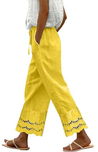 Generisch Damen Baggy Hose Frauen Straight Leg Hose Jogginghose Schlaghose Outdoorhose Freizeithose Trekkinghose Tanzhose Sporthose Mit Taschen Arbeitslatzhose Anzughosen High Waist Elegant Business