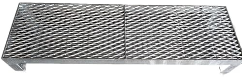 1 Stufe Stahltreppe Außen Freistehend Breite 60 cm H: 20 cm feuerverzinkt | Robuste | Rutschfest Gitterroststufen | Nur Bodenbefestigung | Für Industrie und Gewerbe | Hersteller | Sondermaße möglich