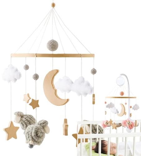 Zwpontia Mobile für Krippe | Stubenwagen Anhänger Kinderzimmer, Böhmisches multifunktionales Krippen-Mobile für 0–3 und Mädchen Kinderzimmer Bett Spielzeit Schlaf