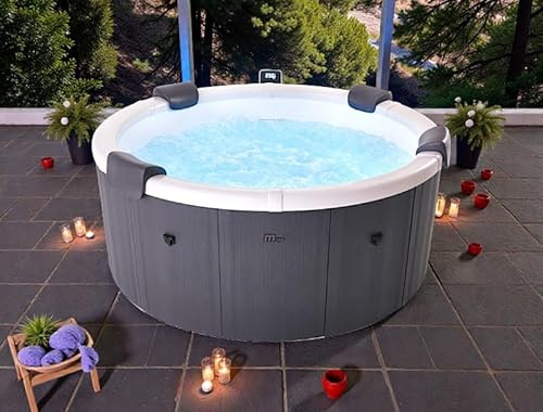 MSpa Whirlpool Denver 2026 mit Fester Außenwand | 182x182x70 cm | LED, WiFi, 6 Personen | Ganzjähriger Einsatz | Winterfest | Indoor Outdoor Pool | 130 Massagedüsen