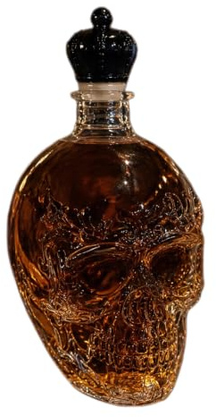 Vintage Gothic Skull Whiskeys Decanter Dark Style Embossed Skull Design with Crown Stopper Unique Wine Aerator Halloween for Men Birthday Retirement Home Bar Decor