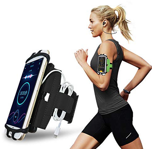 CoverKingz Universal Sportarmband 4,0-7,0 Zoll - Handyhülle mit Schlüsselfach für [iPhone/Google/Huawei/Galaxy/Nokia/Sony/Xiaomi/Motorola u.s.w] - Armtasche Schwarz