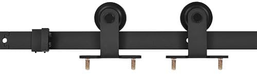 vidaXL Kit di Binari per Porte Scorrevoli Telaio Meccanismo Guida Porta con Fermaporta Blocco Anti-Salto Rulli 200 cm in Acciaio Nero