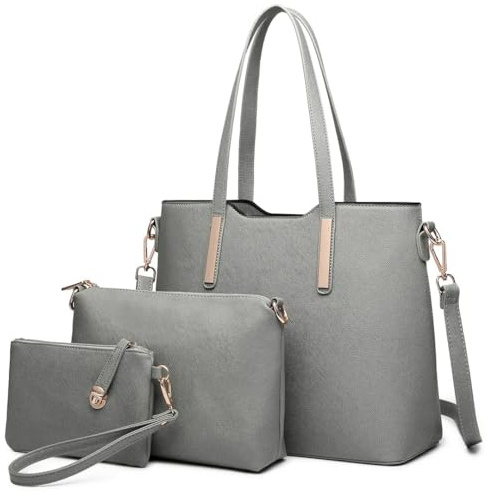 Miss Lulu Handtasche Damen Schultertaschen für Tragetasche Tote Bag Groß Henkeltasche Frauen Schulter Beuteltote Gross 3-teiliges Set