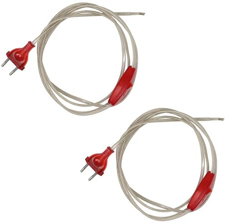 HALOTEC | Pack 2 Cables Alimentación Transparente 1.5m | Interruptor Clavija Rojo | Interruptor y Clavija Color Rojo 1,5 Metros (100+50cm)