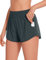 CRZ YOGA Damen High Waist Running Shorts Gym Sporthose Mesh Innenhose Schnelltrocknend Kurz Hose mit Zip Tasche - 6.4cm Melanit 40