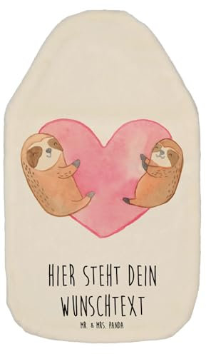 Mr. & Mrs. Panda Personalisierte Wärmflasche Faultiere Herz - Personalisierte Geschenke, Heiraten, Verlobung, Heiratsantrag, Wärmflasche mit Namen,