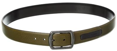 Ted Baker Herren Jaims Ledergürtel mit Kontrastdetails Gürtel, Dunkelgrün, 38