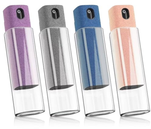 Lot de 4 nettoyants pour écran 3 en 1,Spray nettoyant pour écran Tactile et Chiffon en Microfibre,Solution de Nettoyage intégrée,Flacon pulvérisateur réutilisable,pour téléphone,écran de Voiture