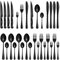 Velaze Cutlery Set, 24-Piece Black knife and fork sets, Stainless Steel Flatware Cutlery Set with Steak Knives,Cutlery set for 4,Mirror Polished,Dishwasher Safe