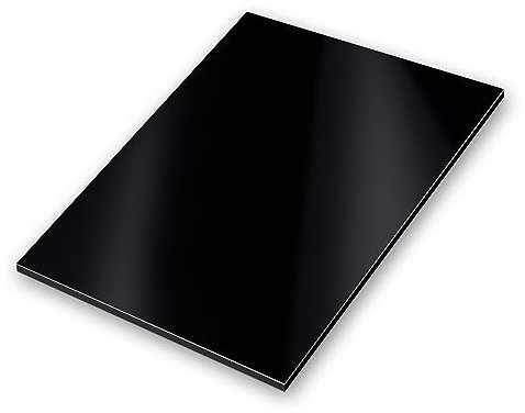 iSecur Aluverbundplatte noire I Panneau en aluminium résistant aux intempéries I pour modélisme construction de foires signalisation bricolage sérigraphie I 20 x 30 cm I az131