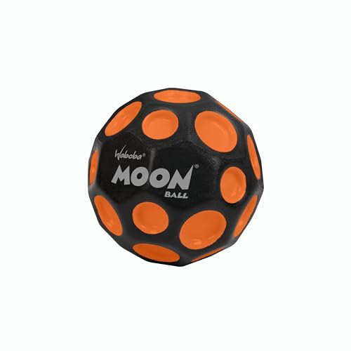 Sunflex x Waboba Moon Ball Orange | Springball | Springender Gummiball | Ballkrater Erzeugen knallendes Geräusch | Leicht Greifbar | Flummies für Kinder | Bouncing Ball