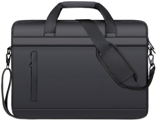 FUNSEED Maletín para laptop de 15.6 pulgadas para hombre, de nailon, simple, portátil, de trabajo, portátil, para viajes, oficina, Negro -