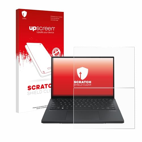 upscreen Schutzfolie für ASUS ZenBook Duo OLED 2024 UX8406 | Transparenter Displayschutz Made in Germany Kristall-Klar Kratzschutz Anti-Fingerprint