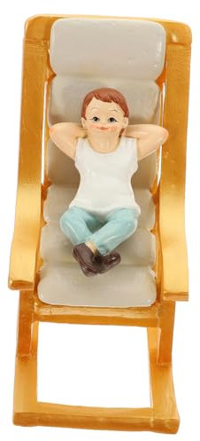 UPKOCH Puppenhaus Schaukelstuhl Deko Ornament Miniatur Möbel Für Puppenhaus Realistische Gestaltung Für Garten Und Balkonlandschaften Jungen Und Mädchen Figuren
