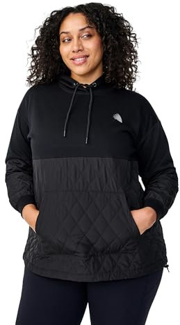 Zizzi Active by Damen Große Größen Sweatshirt Kapuze Stepp Größe Gr M Black