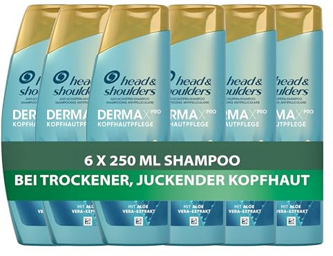 Head & Shoulders DERMAXPRO Beruhigend Anti-Schuppen Shampoo & Kopfhautpflege bei trockener, juckender Kopfhaut (verbunden mit Schuppen), 6x 250 ml