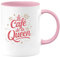quotedazur - Mug Humour Femme Le Café de la Queen - Rose/Céramique