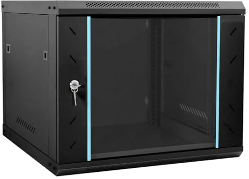 vidaXL Network Cabinet with Storage Black 60 x 60 x 50 cm Steel