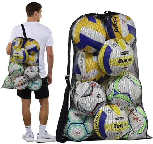 XULIDEONG Saco de Pelotas, Bolsa de Almacenamiento para Pelotas, Saco Balones Grande, Bolsa de Almacenamiento, Extra Grande, Accesorios Deportivos, para Baloncesto, Soccer, Rugby y Voleibol