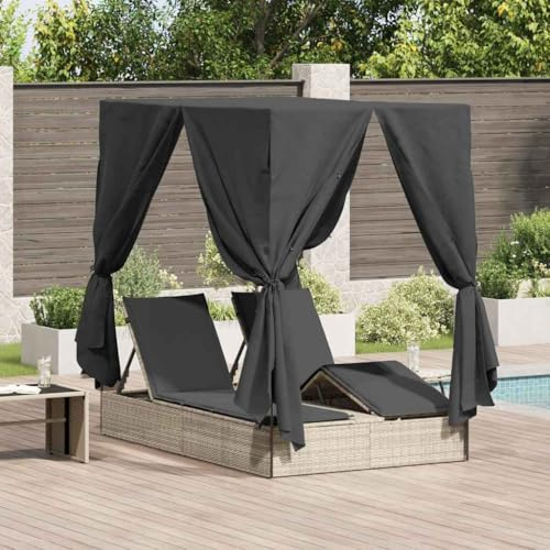 Sophrelle Lettino da Sole Doppio Grigio Chiaro 205 x 129 x 200 cm Grigio Chiaro,3376132