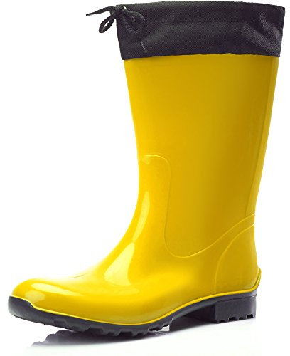 Ladeheid Stivali Donna in Gomma PVC LA-968 (Giallo/Nero, 36 EU)