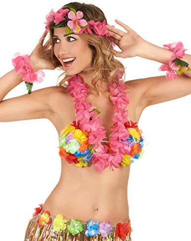 DEGUISE TOI Set Hawái Rosa Adulto