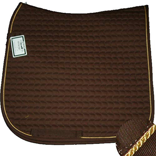 ESKADRON Cotton Schabracke choco, einer dünnen Kordel (Litze) in goldfarben, Form:Springen