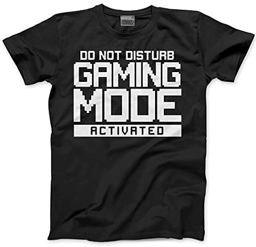 HotScamp Do Not Disturb Gaming Mode Activated Unisex Childrens Kids T-Shirt - Gamer Console Teen Online Games Addict 9-11 Years Black
