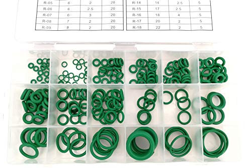 WeberTools FD-1048 O-Ringe Klimaanlage HNBR Dichtungsringe Grüne Dichtringe KFZ, 3-22mm, 225-tlg