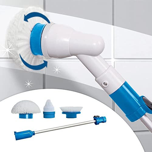 Cepillo eléctrico giratorio inalámbrico, limpieza baño recargable con 3 cepillos