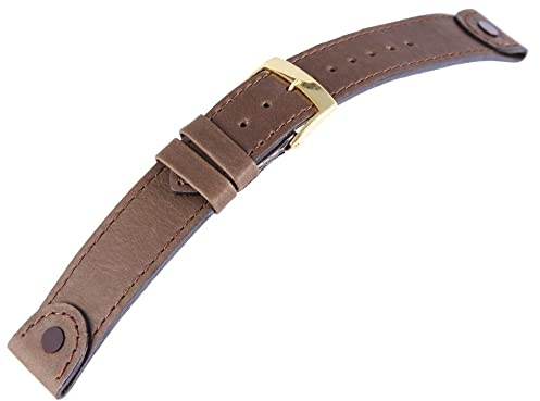Excellanc - Kunstlederband Armband in dunkel braun, glatt, flach, 18 mm