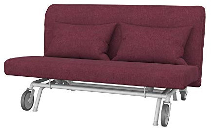 Soferia Sofabezug Kompatibel Mit PS 2er-Bettsofa Sofaüberzug Sofaüberwurf Sofaschoner Cover Wasserabweisend Fleckschutz Softi Rot Bordeaux