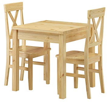 Stuhl- und Tischgruppe mit Esstisch und 2 Stühlen Kiefer Massivholz 90.70-50 C -Set 23