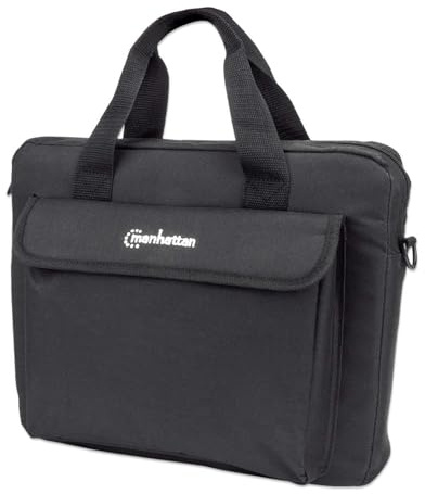 Manhattan London Laptop Bag 12.5, Top Loader, Accessories Pocket, Shoulder Strap (removable), Notebook Case, Black, Three Year Warranty
