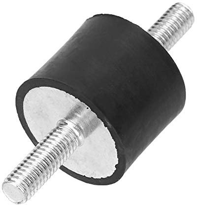 4pcs Gummilager, M6 Gummi Stoßdämpfer zylindrische Anti Vibration Silentblock mit Doppelschraubbolzen für Car Boat Bobbins(VV25*20 M6*18)