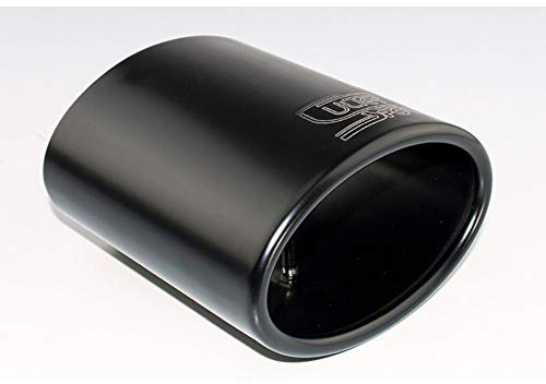 Ulter Sport Endrohr - Oval 120x80mm Schräg - Länge 120mm | Montage 50-65mm - Schwarz Edelstahl