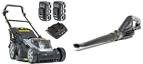 Murray 2x18V (36V) Tondeuse à gazon Lithium-Ion 44 cm de largeur de coupe IQ18WM44, garantie 5 ans + Souffleur 18V Lithium-Ion Machine seule IQ18LB, Vitesse d'air 225 KM/h