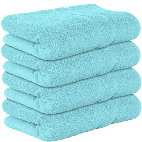 StickandShine 4er SET Premium Frottee Badetuch 100x150 cm in türkis in 500g/m² aus 100% Baumwolle