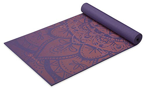 Gaiam Yogamatte, Premium-Druck, extra dick, rutschfest, für alle Arten von Yoga, Pilates und Bodentraining, Athener Rose, 6 mm