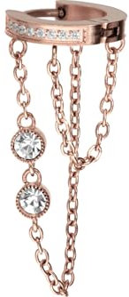PIERCINGLINE Segment Ohr-Clicker Ketten und Kristallen Chirurgenstahl Piercing Ohr Helix Roségoldfarben