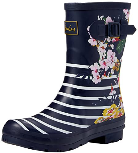 Joules Molly Welly, Stivali Donna, Navy Floral Stripe, 40 EU